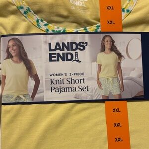 Lands' End Lemon Knit Pajama Set NWT